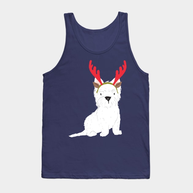 Christmas Westie Tank Top by JunkyDotCom